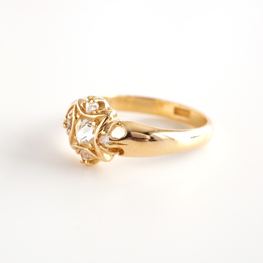 アンティークジュエリー リング ローズカットダイヤモンドゴールド アンティークリング