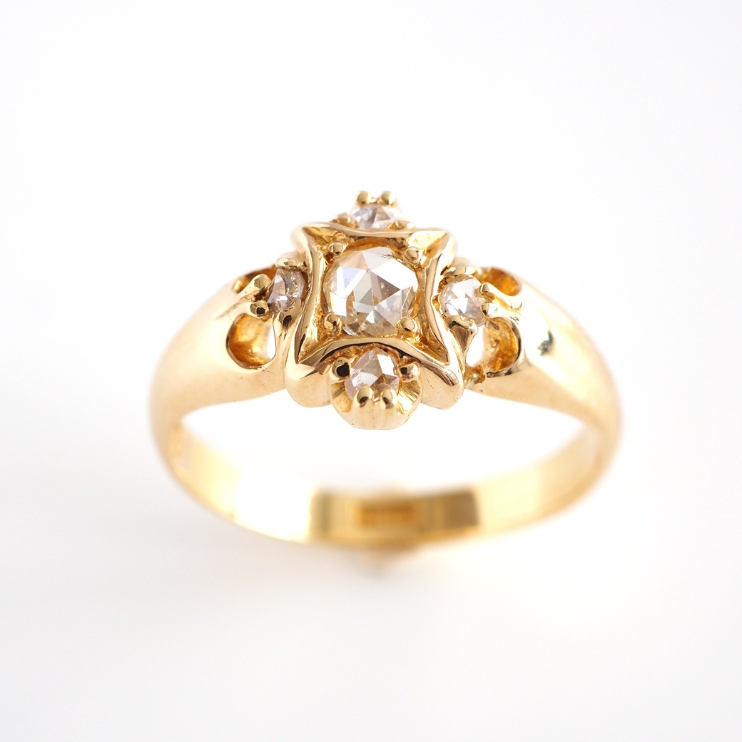 アンティークジュエリー リング ローズカットダイヤモンドゴールド アンティークリング