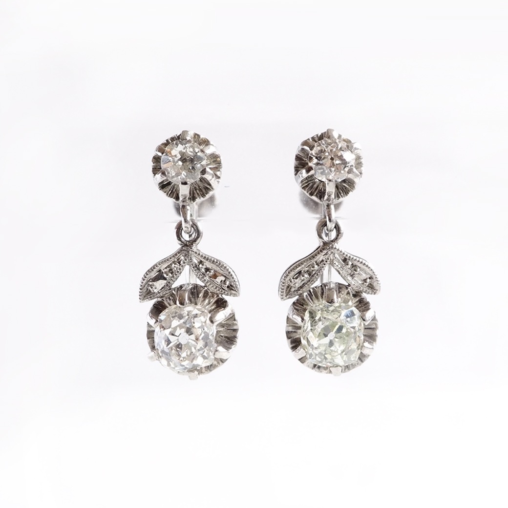 アンティークジュエリー イヤリング&ピアス ダイヤモンド アンティークイヤリング