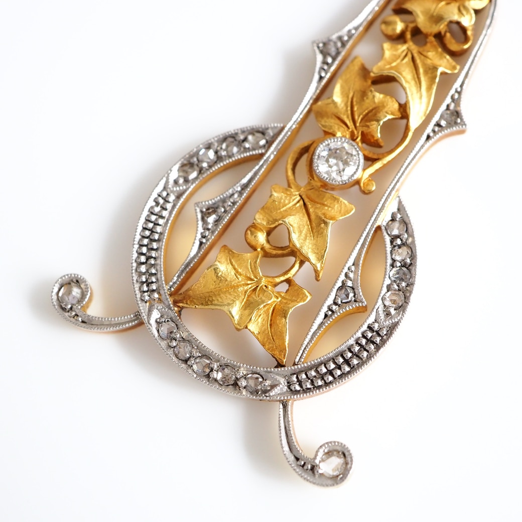 アンティークジュエリー アンティークネックレス アイビーモチーフ