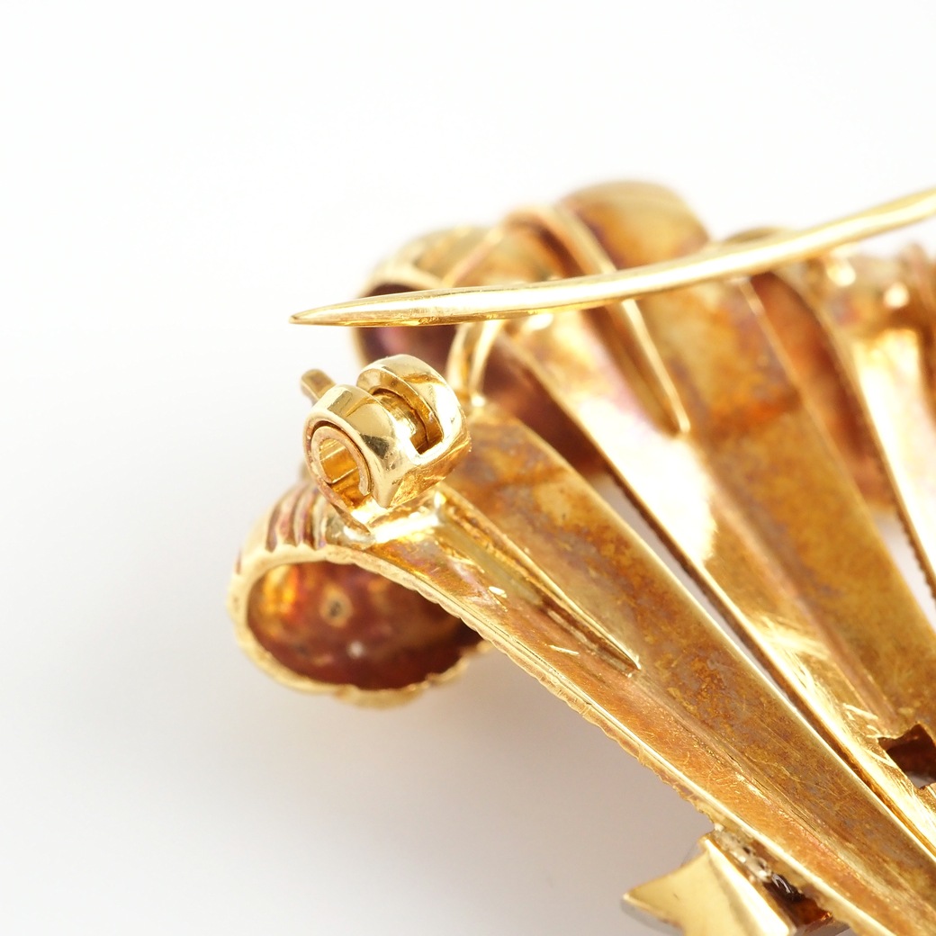 アンティークジュエリー アンティークブローチ フェザー 紋章モチーフ