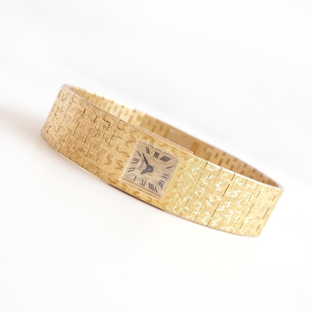アンティークウォッチ ピアジェ バックワインド スクエア ゴールドテクスチャブレスレット