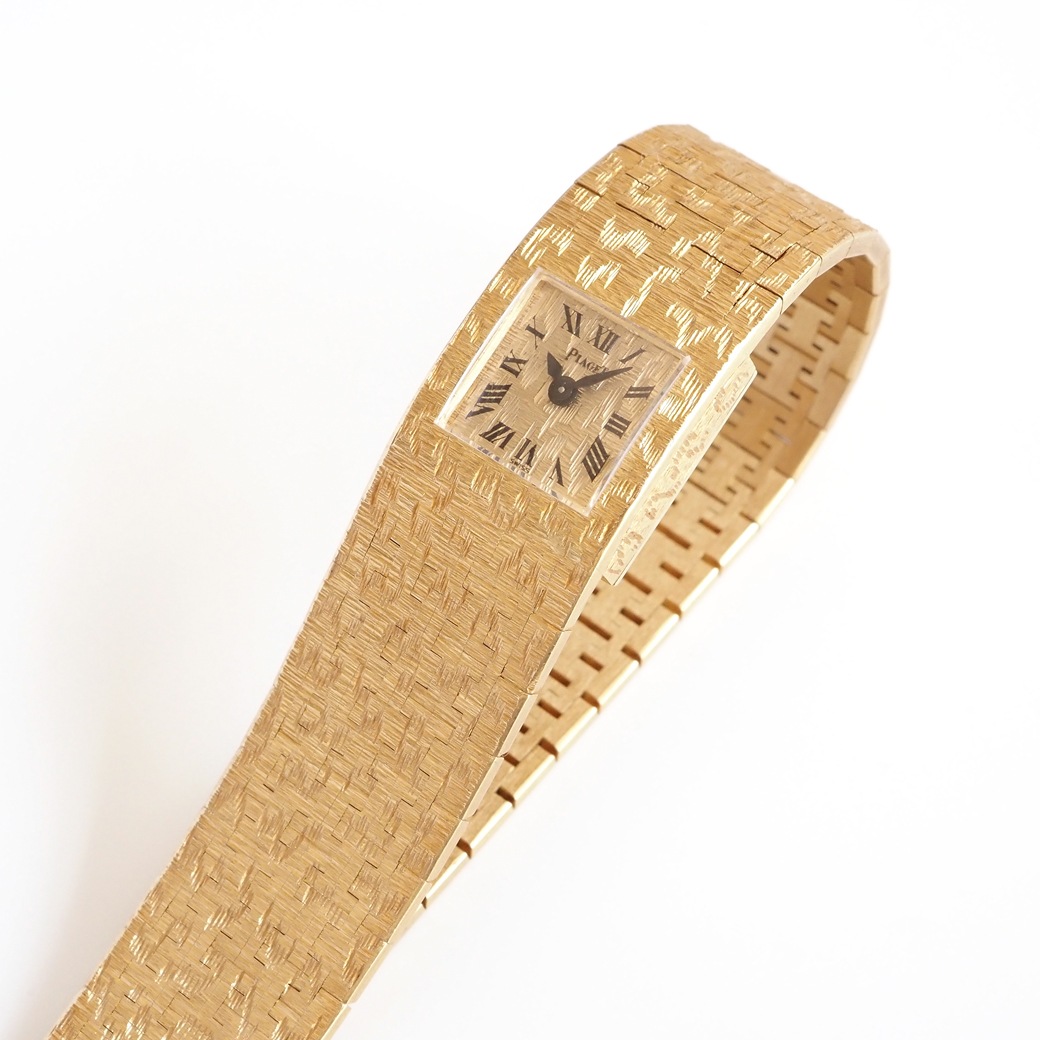 アンティークウォッチ ピアジェ バックワインド スクエア ゴールドテクスチャブレスレット