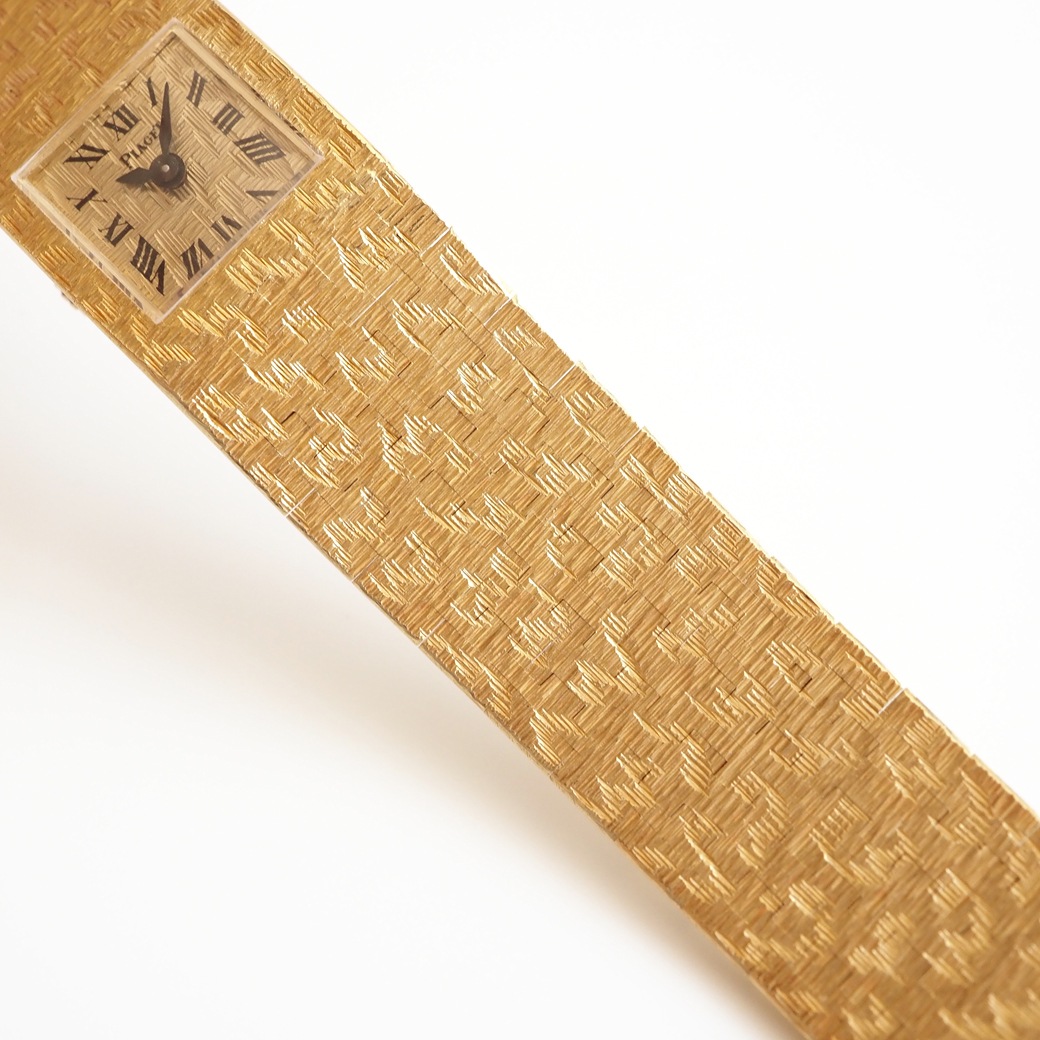 アンティークウォッチ ピアジェ バックワインド スクエア ゴールドテクスチャブレスレット