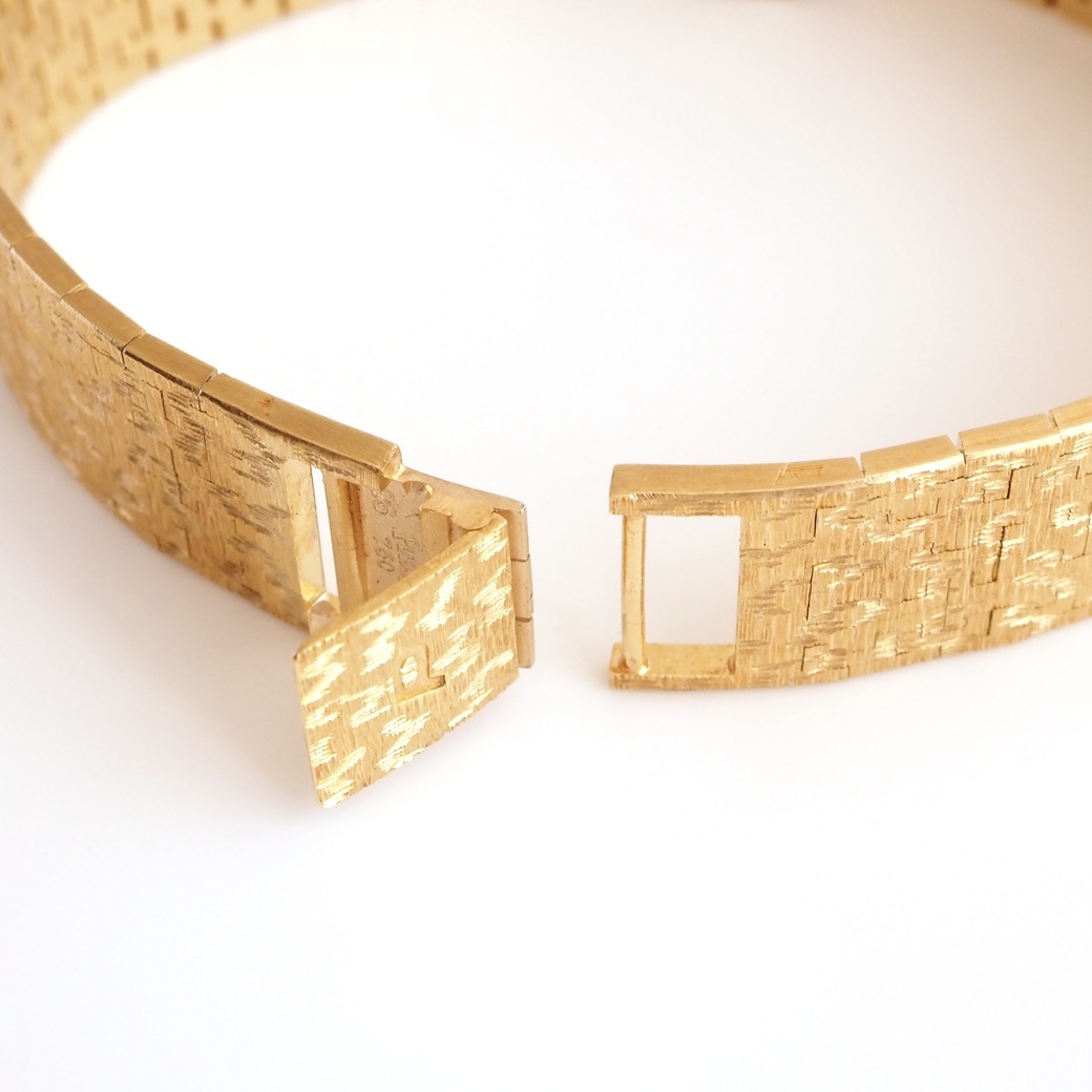 アンティークウォッチ ピアジェ バックワインド スクエア ゴールドテクスチャブレスレット