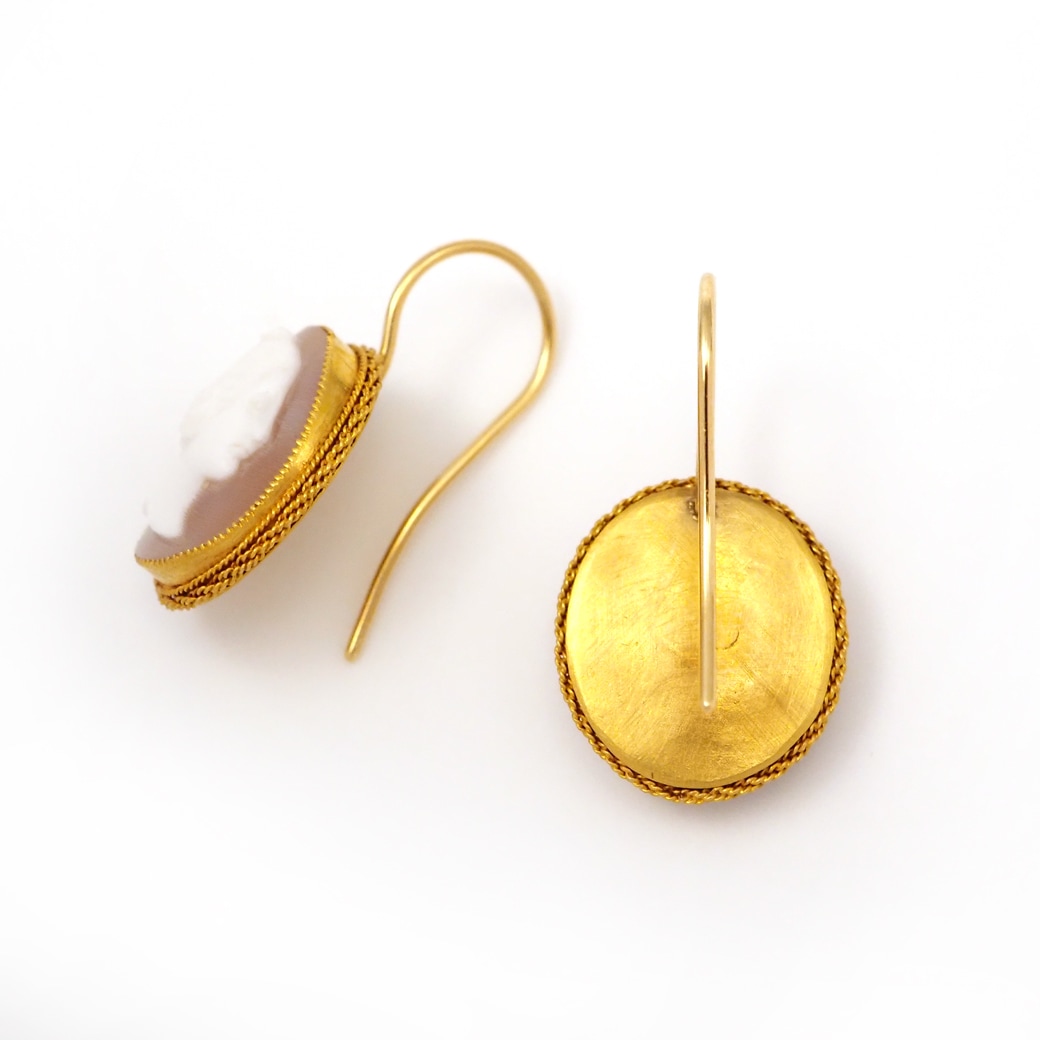 アンティークジュエリー イヤリング&ピアス シェルカメオ アンティークピアス