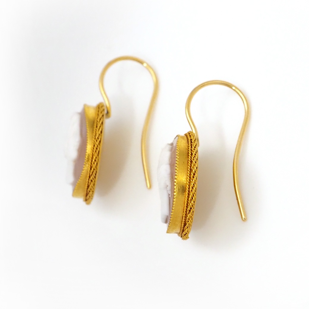 アンティークジュエリー イヤリング&ピアス シェルカメオ アンティークピアス