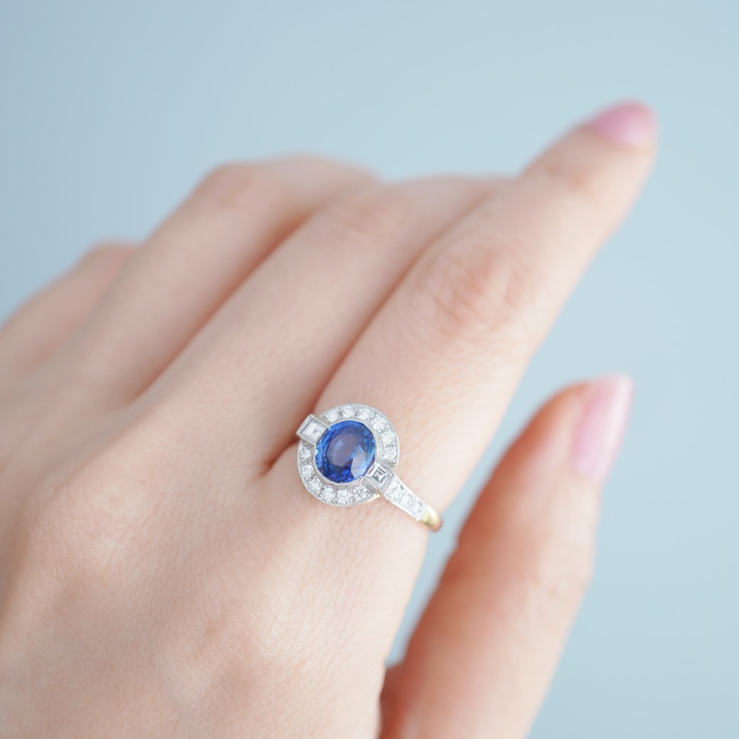 アンティークジュエリー リプロダクション City of London シティオブロンドン サファイア ダイヤモンド リング