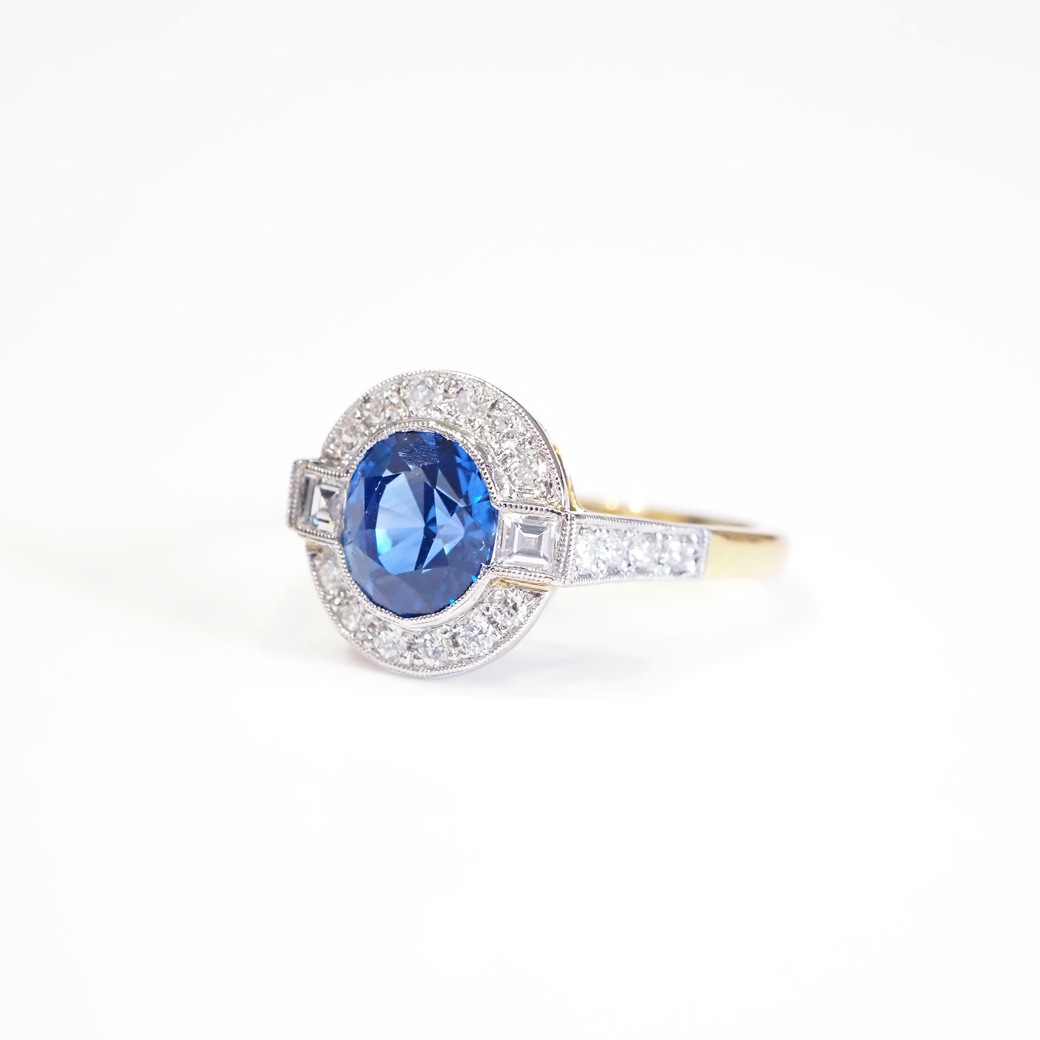 アンティークジュエリー リプロダクション City of London シティオブロンドン サファイア ダイヤモンド リング