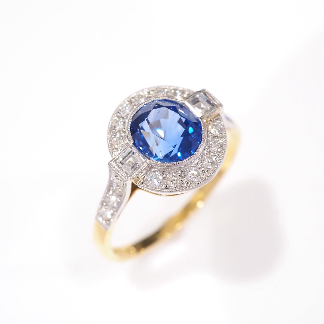 アンティークジュエリー リプロダクション City of London シティオブロンドン サファイア ダイヤモンド リング