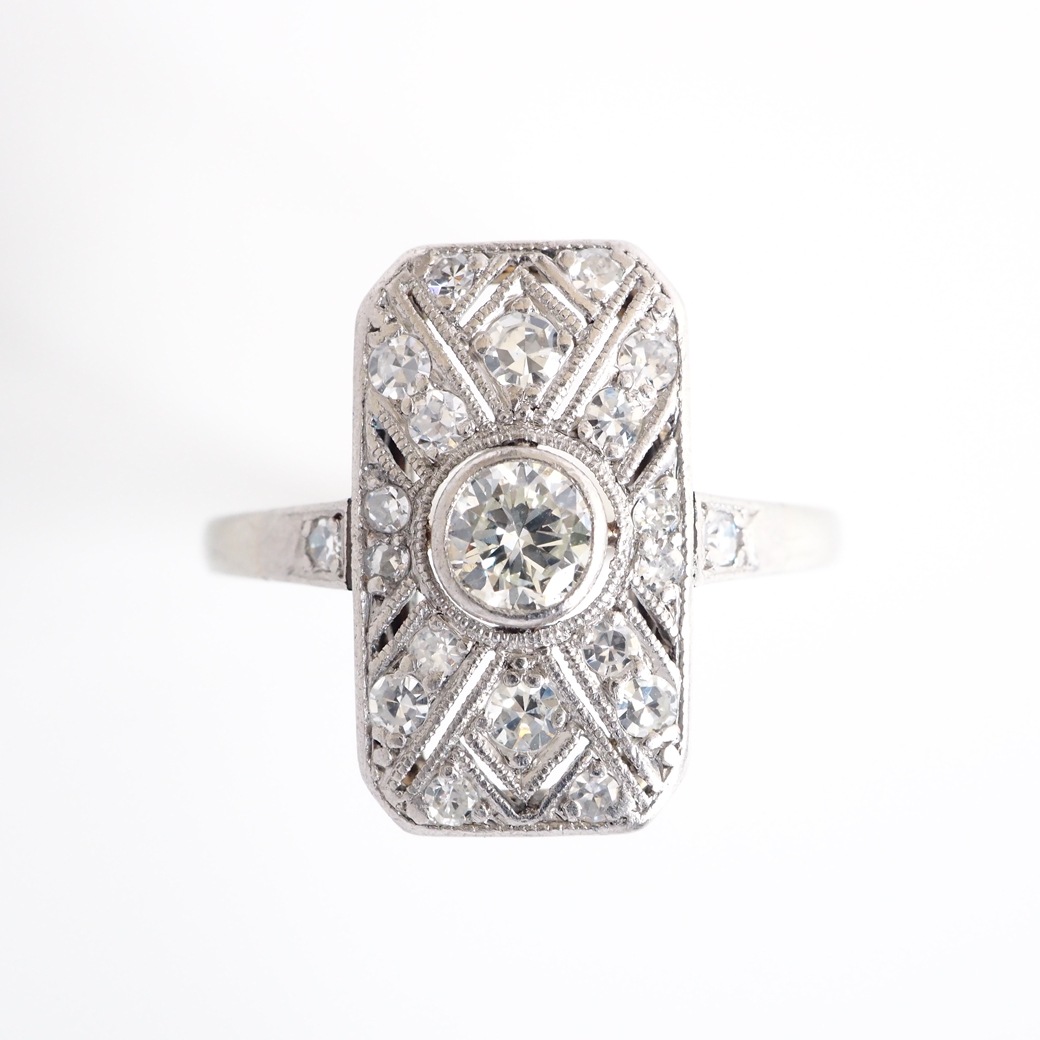 アンティークジュエリー リング ダイヤモンド プラチナ ホワイトゴールド アンティークリング