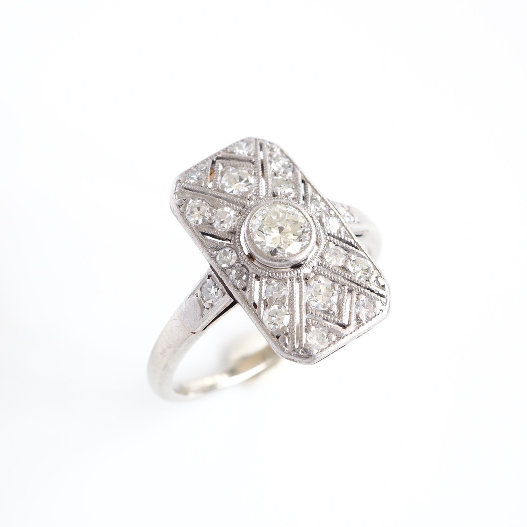 アンティークジュエリー リング ダイヤモンド プラチナ ホワイトゴールド アンティークリング