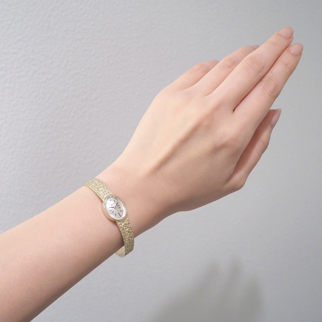 アンティークウォッチ ロレックス カットガラス オーバル YGケースブレスレット