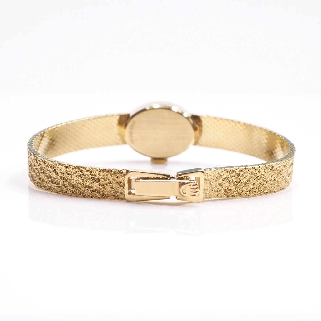 アンティークウォッチ ロレックス カットガラス オーバル YGケースブレスレット