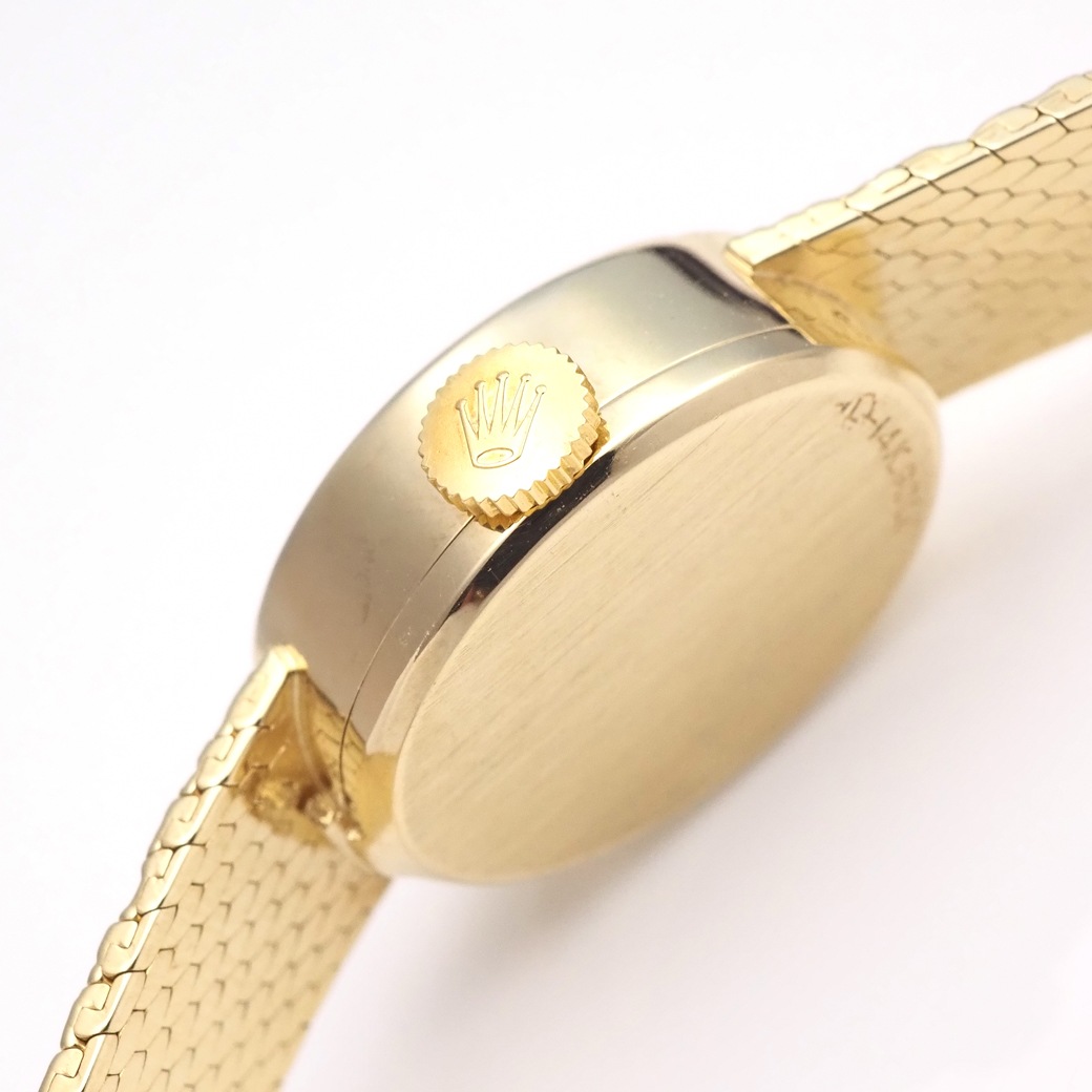 アンティークウォッチ ロレックス カットガラス オーバル YGケースブレスレット