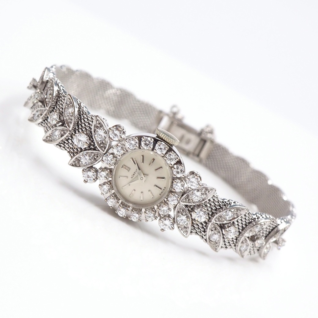 アンティークウォッチ ギュブラン ダイヤモンドベゼル ラウンド WGケース ブレスレット