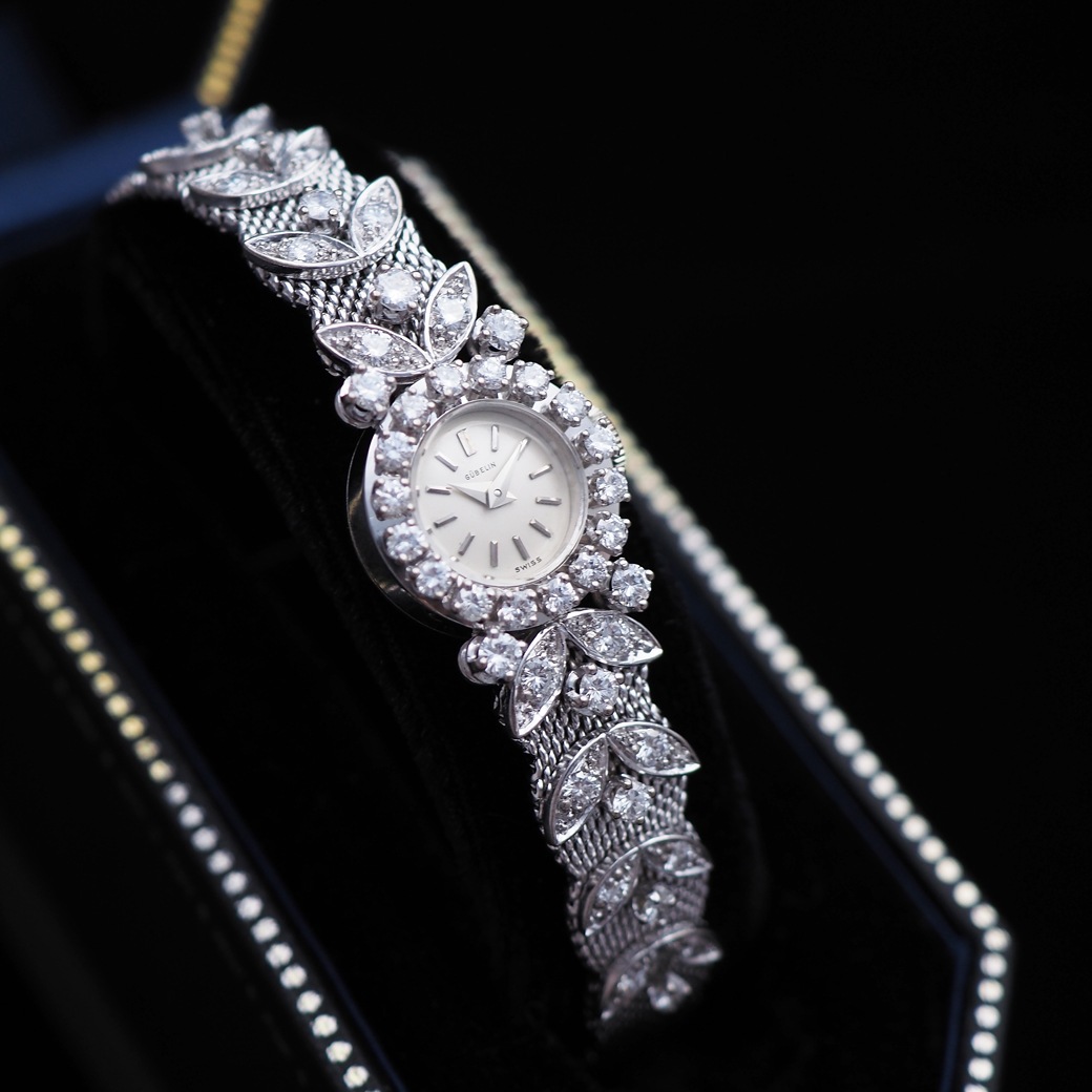 アンティークウォッチ ギュブラン ダイヤモンドベゼル ラウンド WGケース ブレスレット
