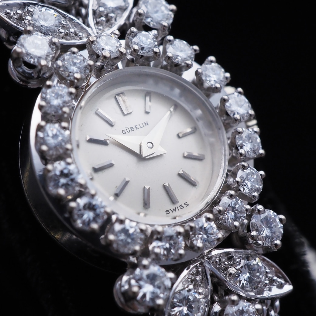 アンティークウォッチ ギュブラン ダイヤモンドベゼル ラウンド WGケース ブレスレット