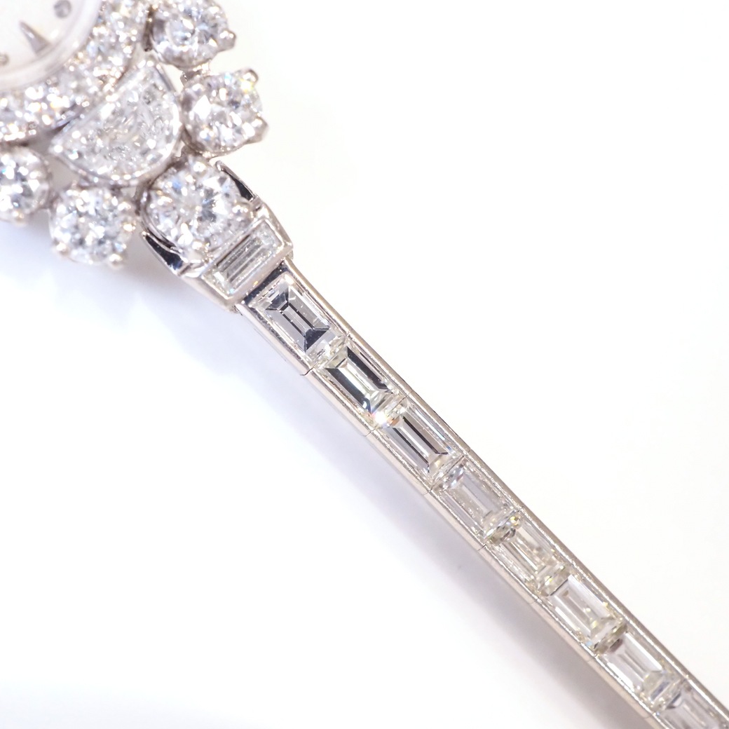 アンティークウォッチ カルティエ バックワインド ダイヤモンド装飾 ラウンド Ptケース