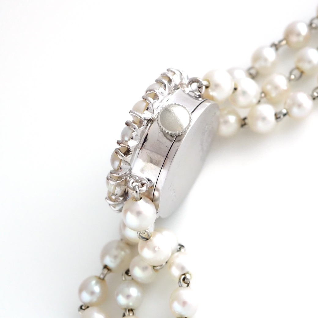 アンティークウォッチ ルシアンピカール パール ダイヤモンド装飾 ラウンドケース パールブレスレット