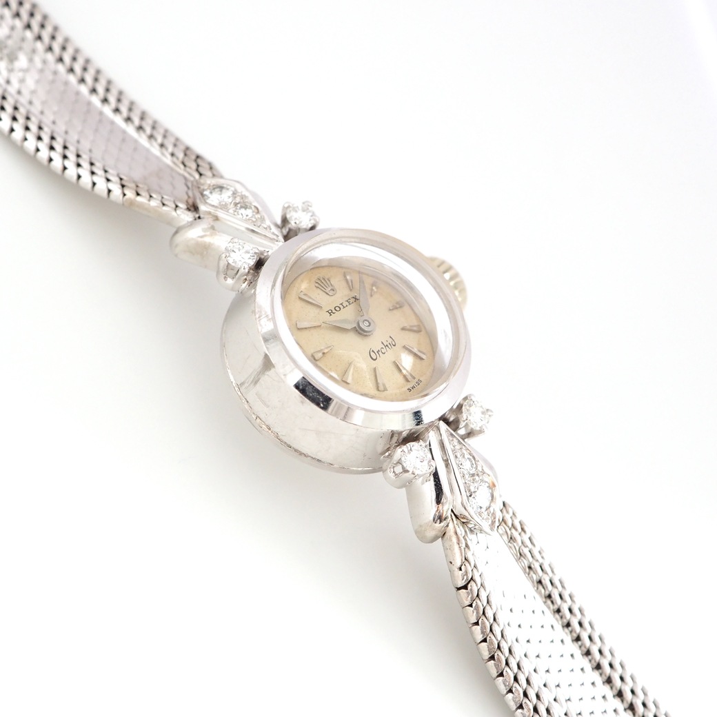 アンティークウォッチ ロレックス ダイヤモンドアクセント ラウンド ホワイトゴールドケース ブレスレット