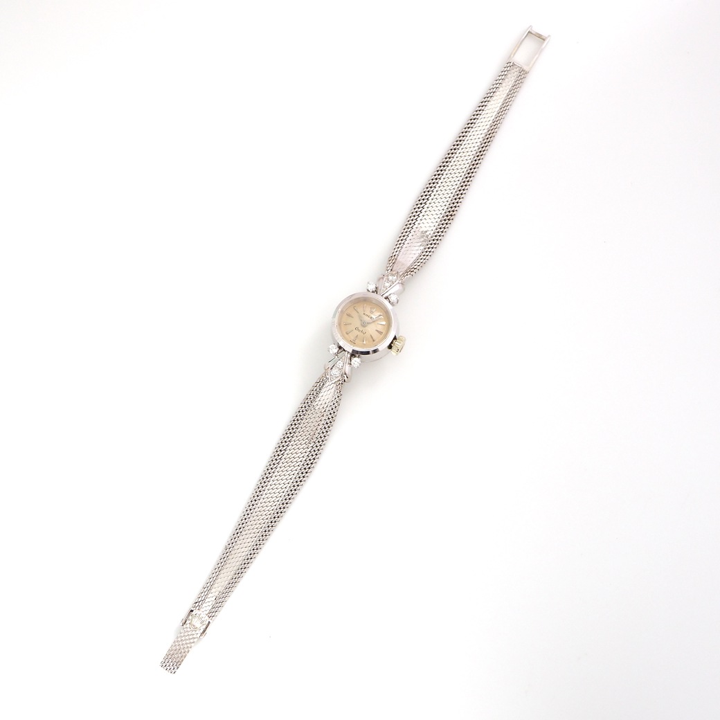 アンティークウォッチ ロレックス ダイヤモンドアクセント ラウンド ホワイトゴールドケース ブレスレット