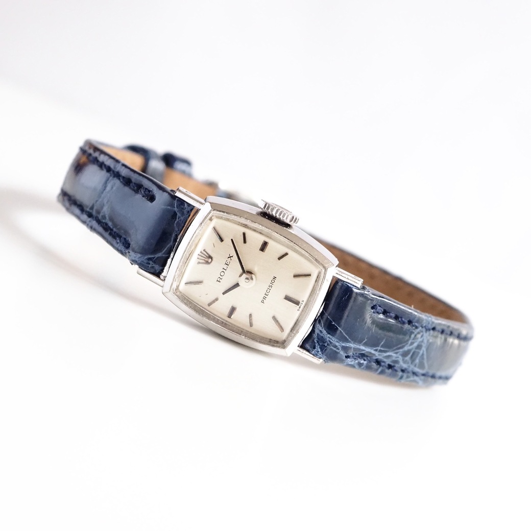 アンティークウォッチ ロレックス PRECISION トノー ホワイトゴールドケース