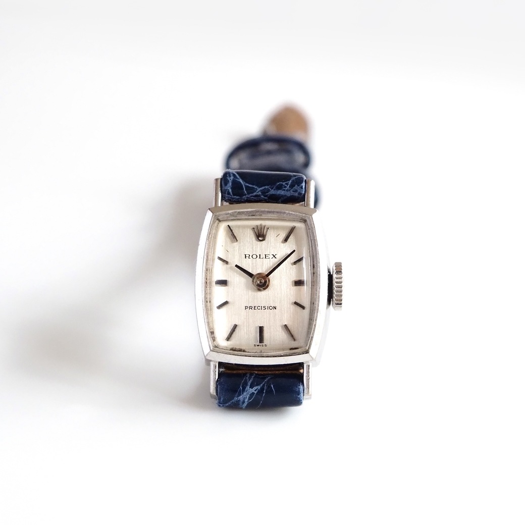アンティークウォッチ ロレックス PRECISION トノー ホワイトゴールドケース