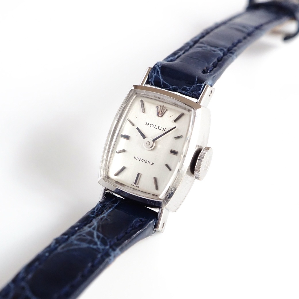 アンティークウォッチ ロレックス PRECISION トノー ホワイトゴールドケース