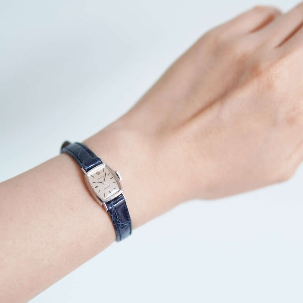 アンティークウォッチ ロレックス PRECISION トノー ホワイトゴールドケース