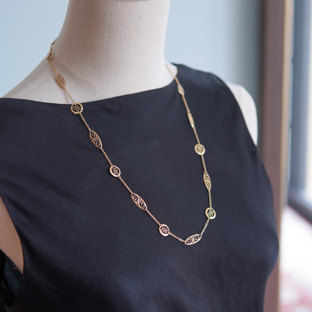 アンティークジュエリー アンティークネックレス 透かしパーツ