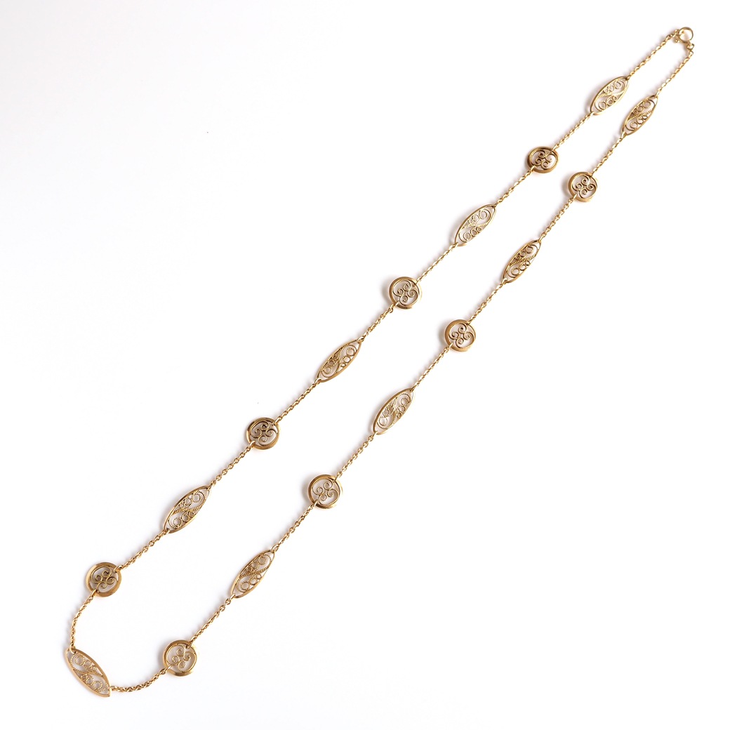 アンティークジュエリー アンティークネックレス 透かしパーツ