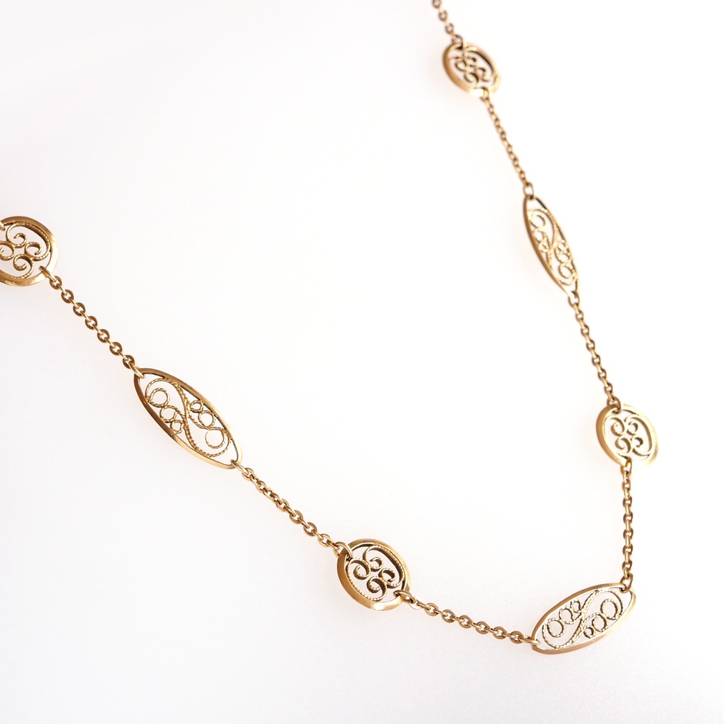 アンティークジュエリー アンティークネックレス 透かしパーツ