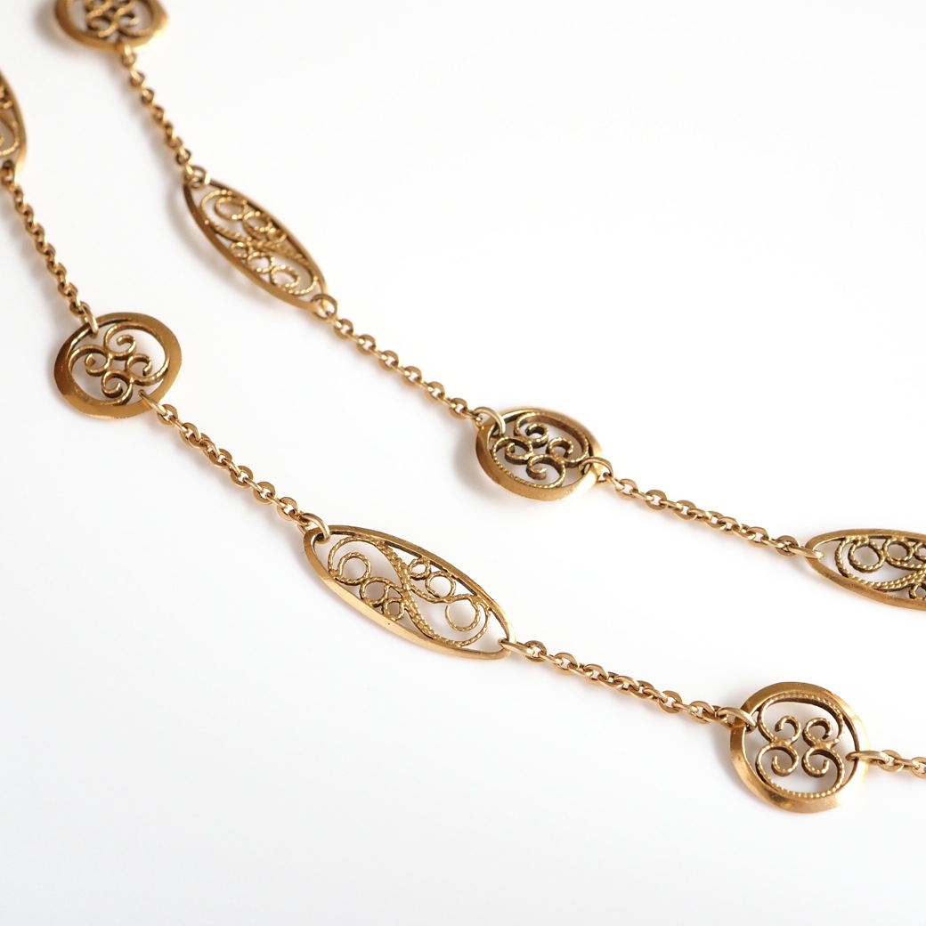 アンティークジュエリー アンティークネックレス 透かしパーツ