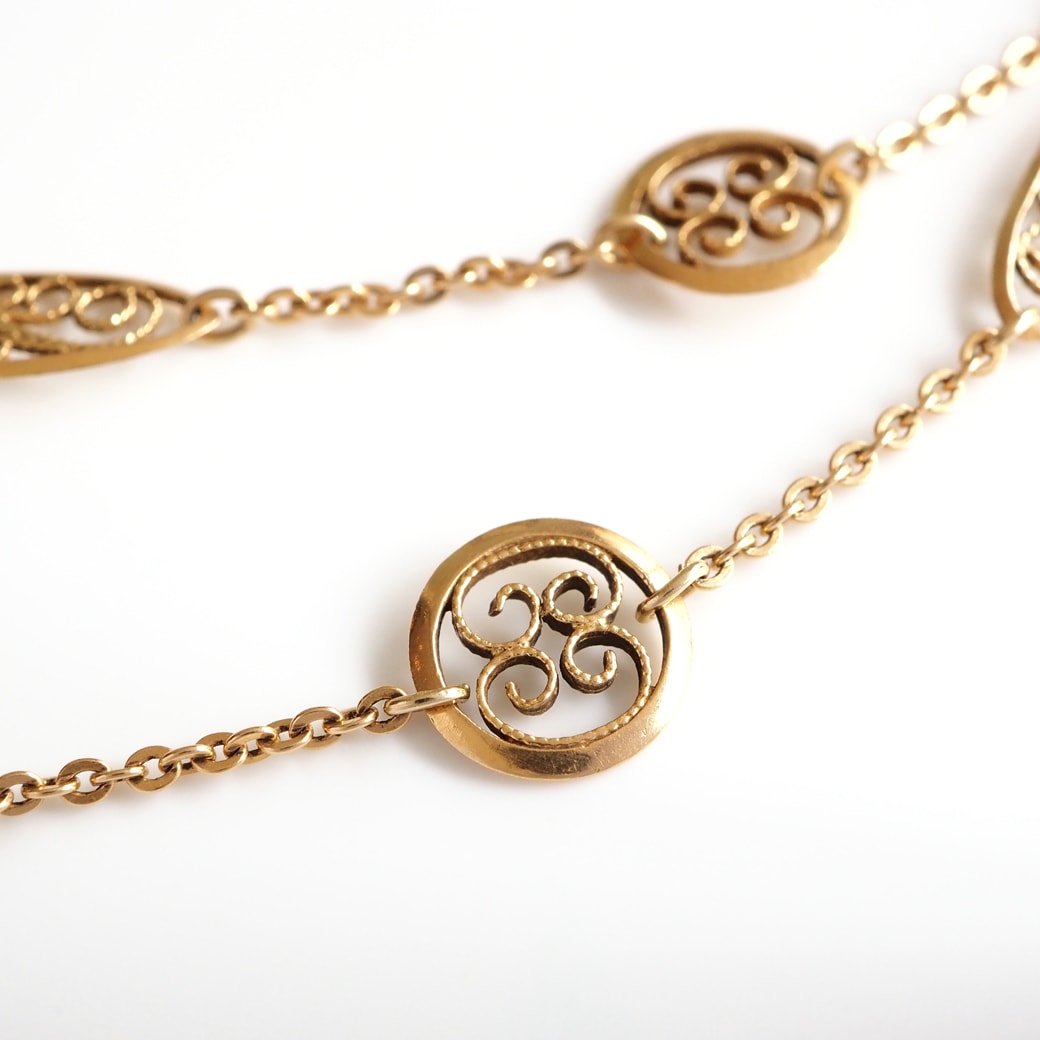 アンティークジュエリー アンティークネックレス 透かしパーツ