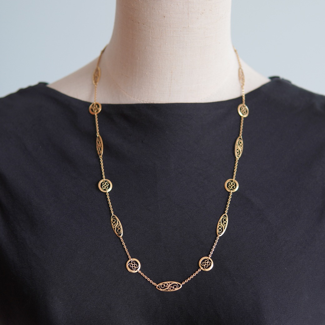 アンティークジュエリー アンティークネックレス 透かしパーツ