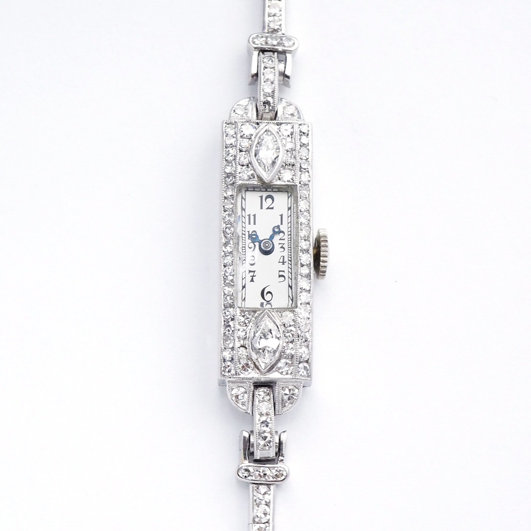 アンティークウォッチ グライシン アールデコ ダイヤモンドレクタンギュラ― Ptケース