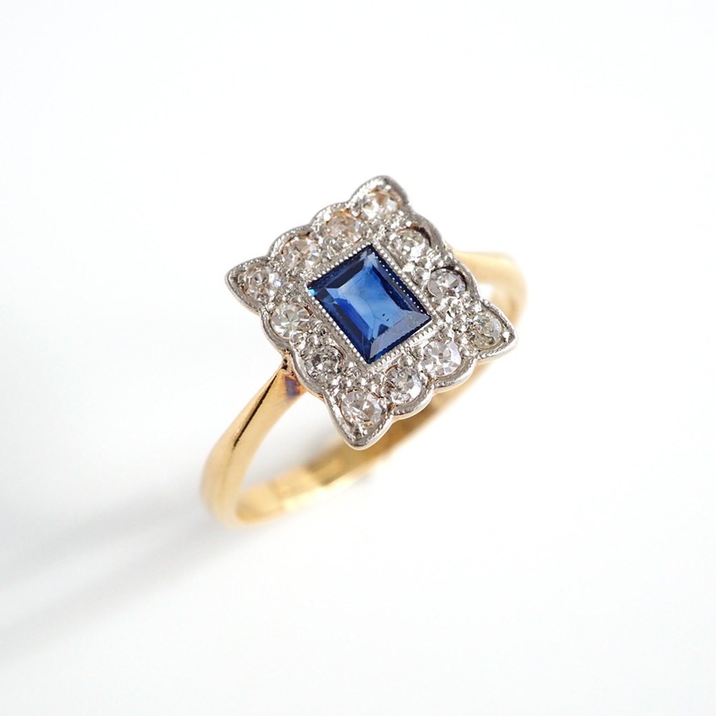 アンティークジュエリー サファイア リング ブルーサファイア アンティーク風粒金リング | iichi 日々の暮らしを