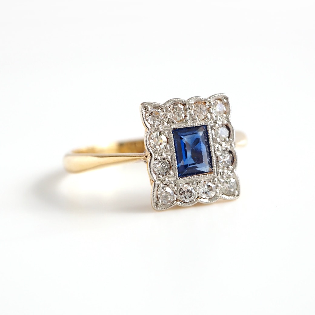 アンティークジュエリー アンティークリング サファイア ダイヤモンド
