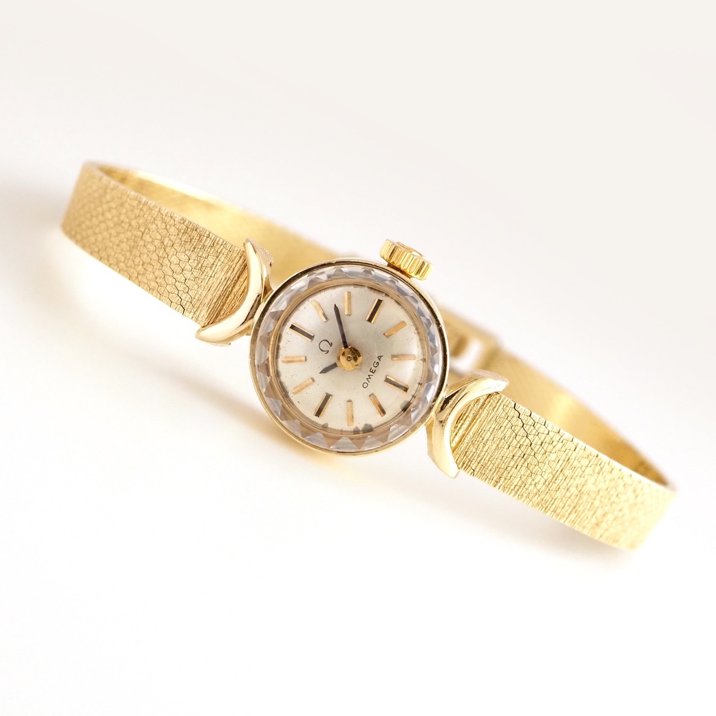 アンティークウォッチ アンティークオメガ デザインラグ カットガラス