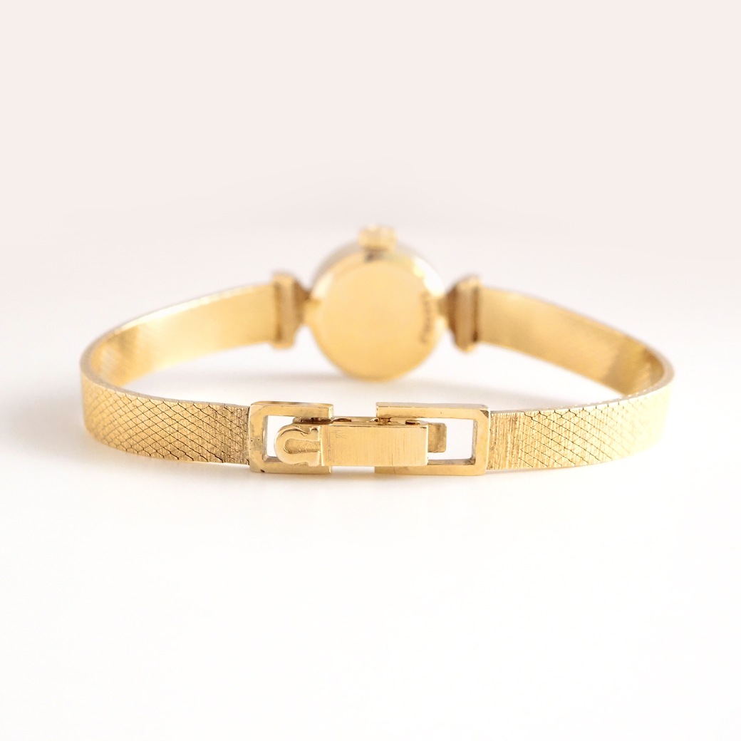 アンティークウォッチ オメガ デザインラグ カットガラス ラウンド ゴールドケース ブレスレット