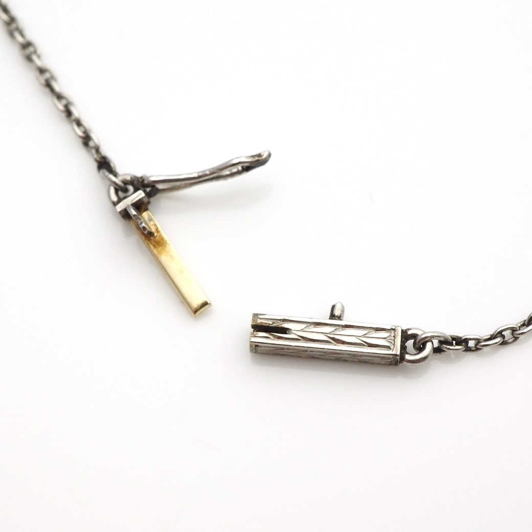 アンティークジュエリー ネックレス バロックパール ダイヤモンド ネックレス