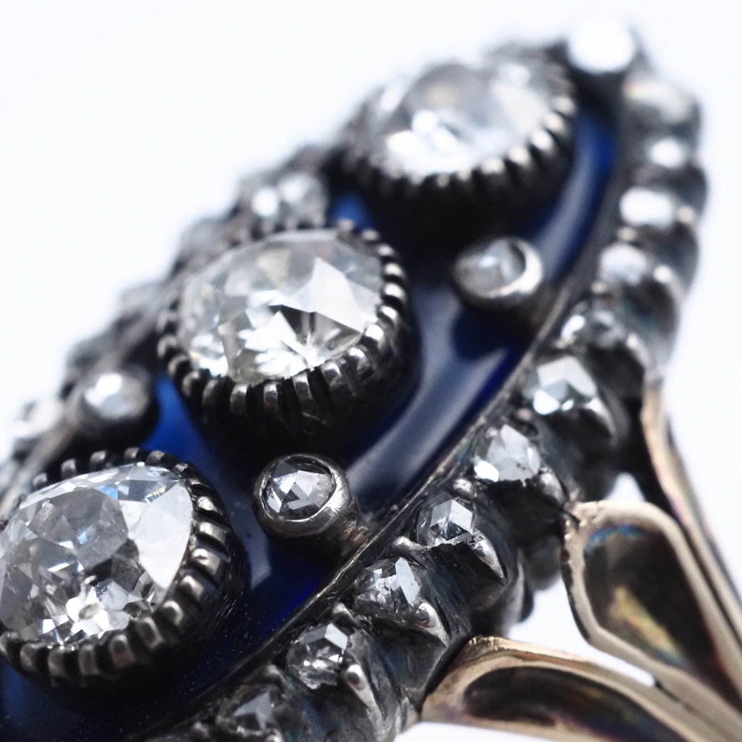 アンティークジュエリー リング ブリストルグラス ダイヤモンド リング