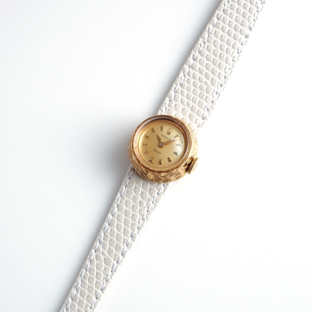 アンティークウォッチ ロレックス カメレオン テクスチャケース ゴールドダイヤル