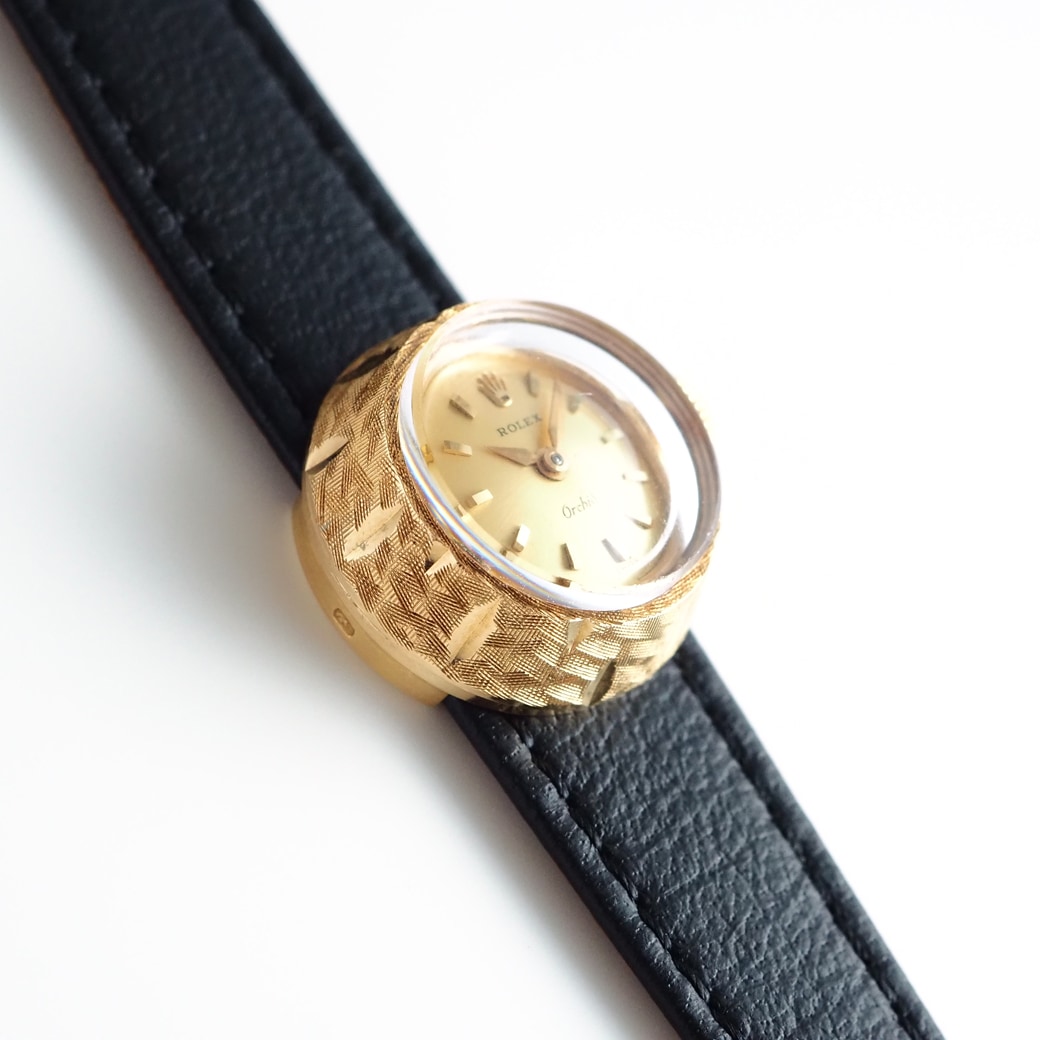 アンティークウォッチ ロレックス カメレオン テクスチャケース ゴールドダイヤル