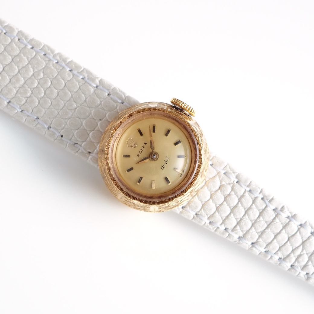 アンティークウォッチ ロレックス カメレオン テクスチャケース ゴールドダイヤル