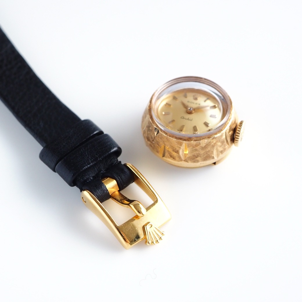 アンティークウォッチ ロレックス カメレオン テクスチャケース ゴールドダイヤル