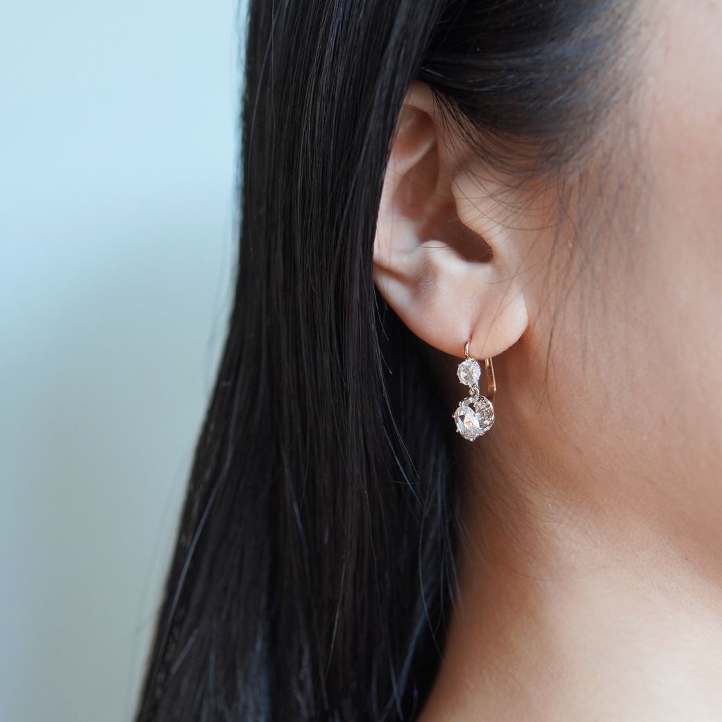 アンティークジュエリー イヤリング&ピアス ローズカットダイヤモンド アンティークピアス