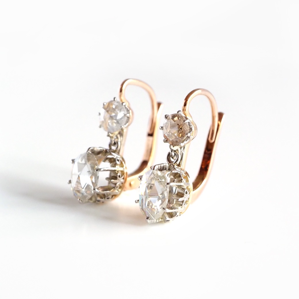 アンティークジュエリー イヤリング&ピアス ローズカットダイヤモンド アンティークピアス