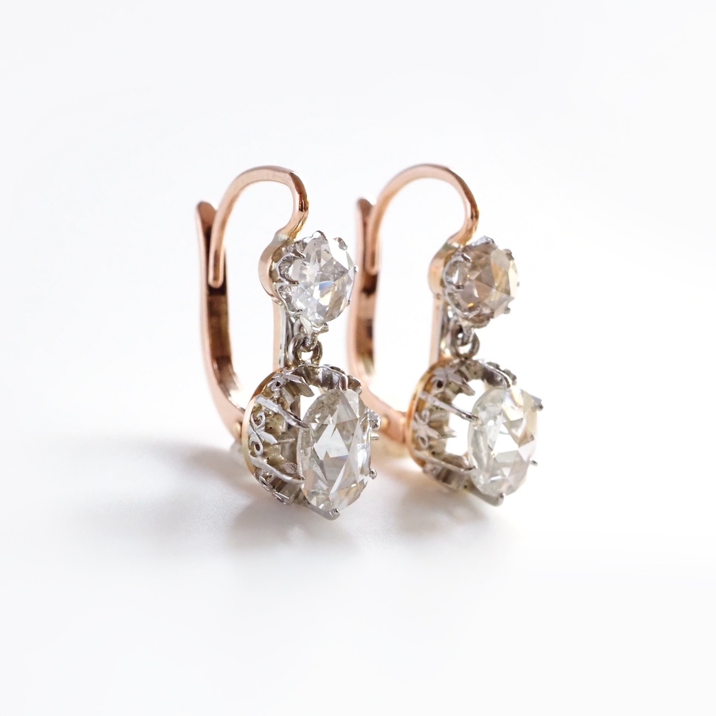 アンティークジュエリー イヤリング&ピアス ローズカットダイヤモンド アンティークピアス